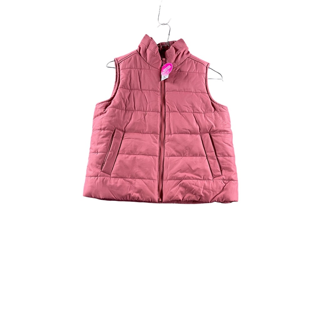 The Childrens Place Girls XL 14 Pink Puffer Vest Water Resistant Fleece Lined